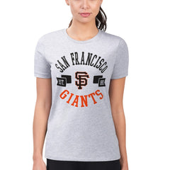 San Francisco Giants G-III 4Her by Carl Banks Women's Super-Slim Fit Lightweight City Graphic T-Shirt - Heather Gray - MLB Lifestyle