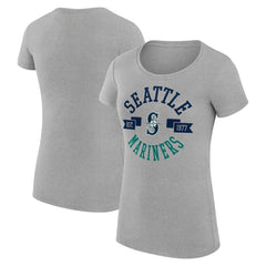 Seattle Mariners G-III 4Her by Carl Banks Women's Super-Slim Fit Lightweight City Graphic T-Shirt - Heather Gray - MLB Online