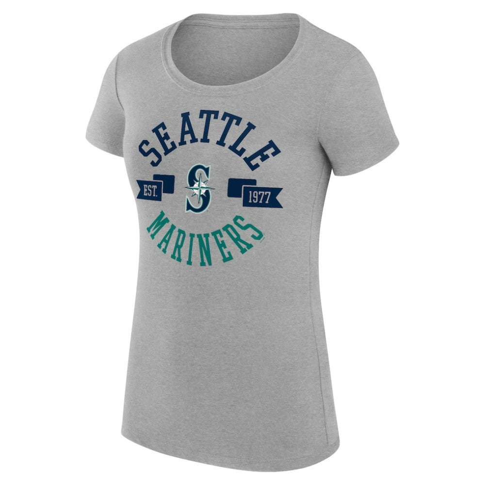 Seattle Mariners G-III 4Her by Carl Banks Women's Super-Slim Fit Lightweight City Graphic T-Shirt - Heather Gray - MLB Online
