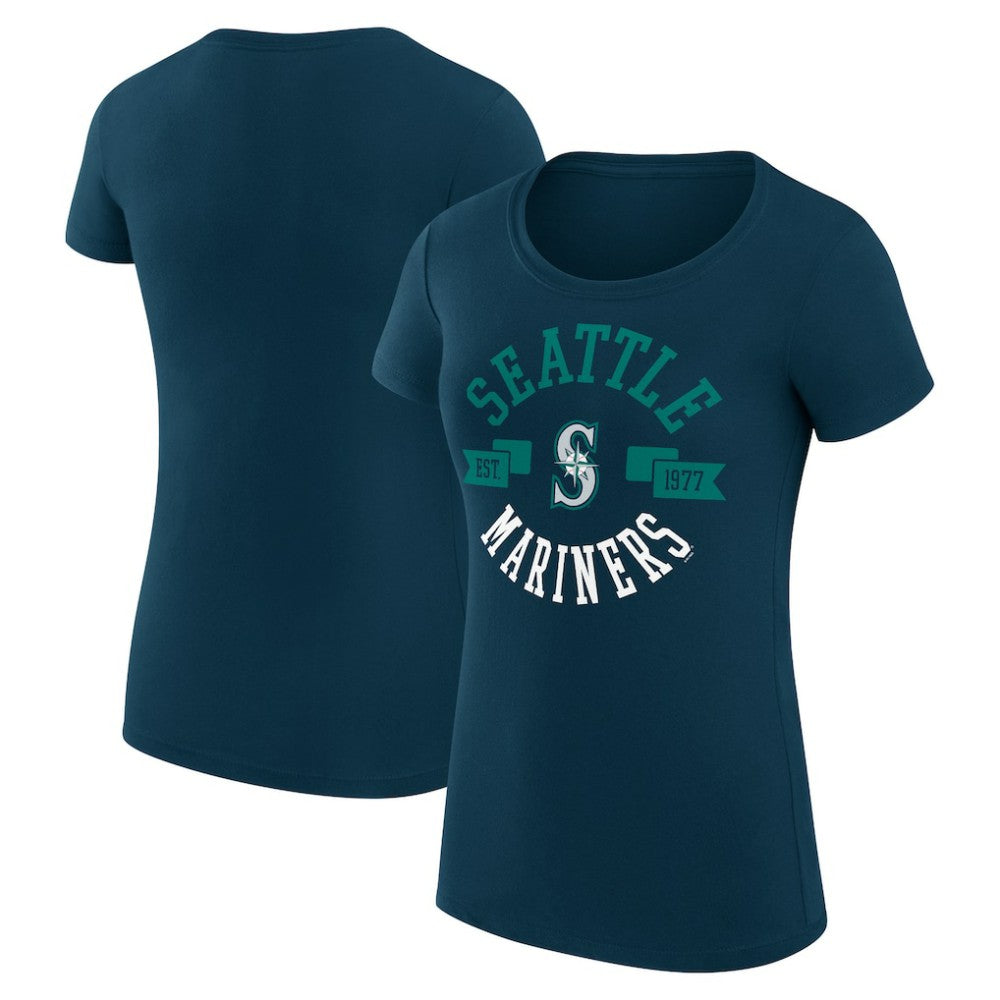 Seattle Mariners G-III 4Her by Carl Banks Women's Super-Slim Fit Lightweight City Graphic T-Shirt - Navy - MLB Online