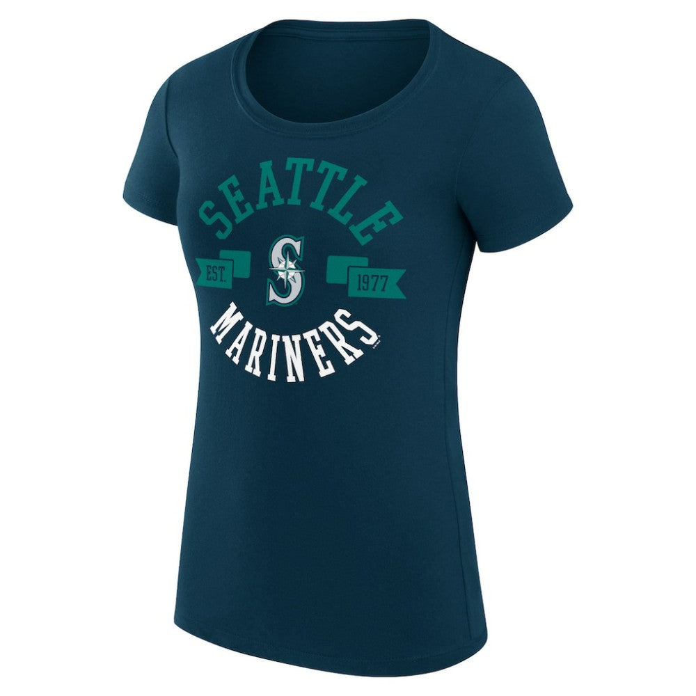 Seattle Mariners G-III 4Her by Carl Banks Women's Super-Slim Fit Lightweight City Graphic T-Shirt - Navy - MLB Online