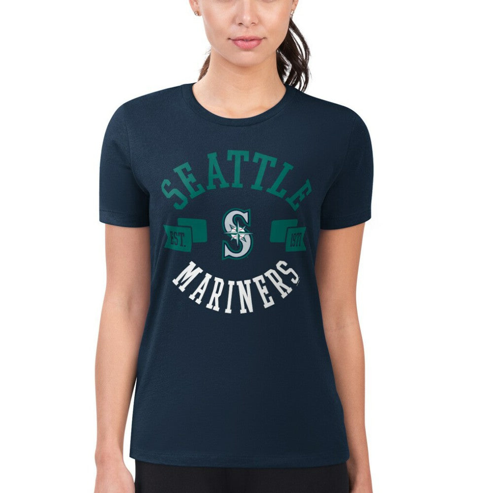 Seattle Mariners G-III 4Her by Carl Banks Women's Super-Slim Fit Lightweight City Graphic T-Shirt - Navy - MLB Online