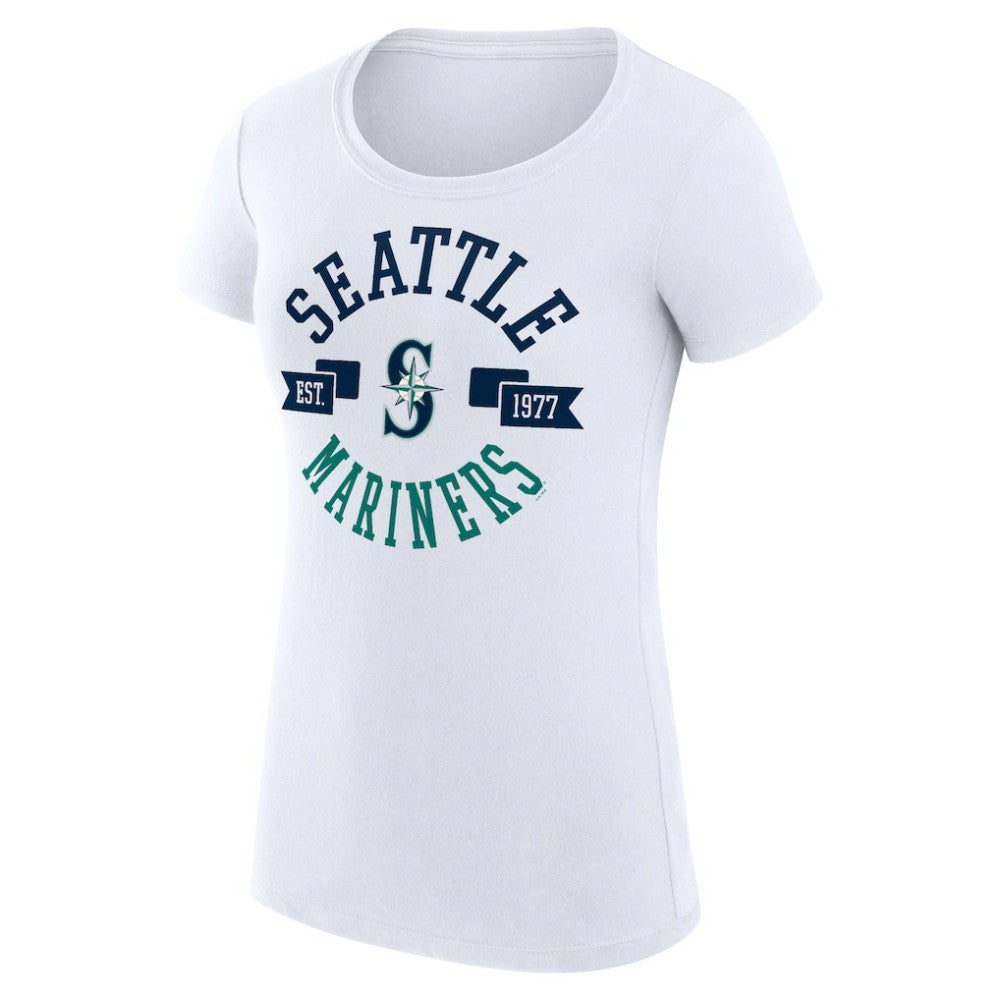 Seattle Mariners G-III 4Her by Carl Banks Women's Super-Slim Fit Lightweight City Graphic T-Shirt - White - MLB Sale