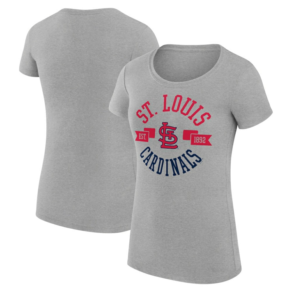 St. Louis Cardinals G-III 4Her by Carl Banks Women's Super-Slim Fit Lightweight City Graphic T-Shirt - Heather Gray - MLB Sale