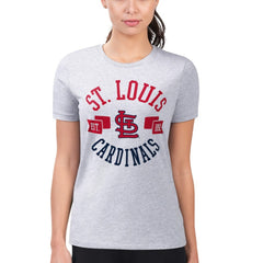 St. Louis Cardinals G-III 4Her by Carl Banks Women's Super-Slim Fit Lightweight City Graphic T-Shirt - Heather Gray - MLB Sale