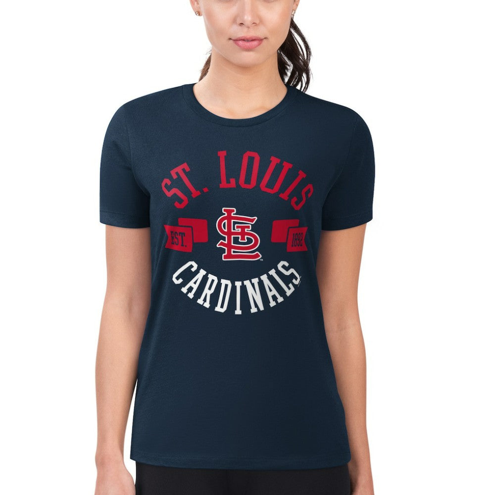 St. Louis Cardinals G-III 4Her by Carl Banks Women's Super-Slim Fit Lightweight City Graphic T-Shirt - Navy - MLB Online