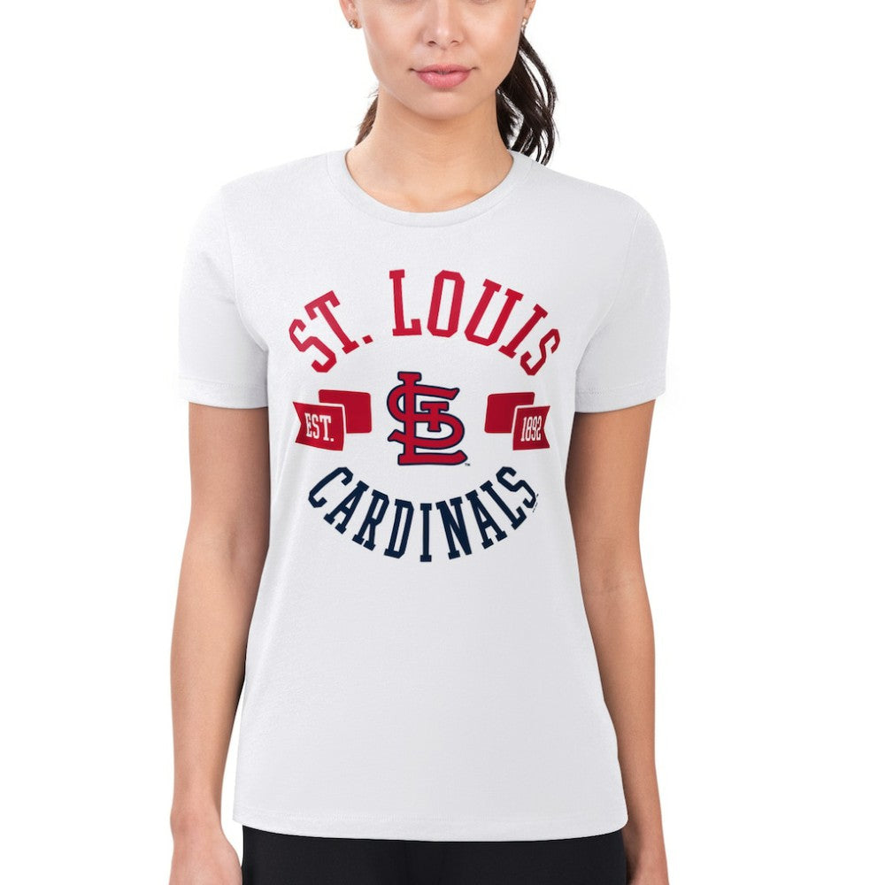 St. Louis Cardinals G-III 4Her by Carl Banks Women's Super-Slim Fit Lightweight City Graphic T-Shirt - White - MLB Sale