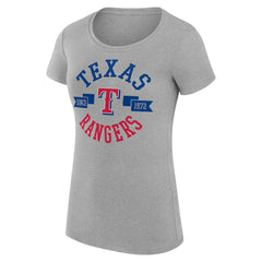 Texas Rangers G-III 4Her by Carl Banks Women's Super-Slim Fit Lightweight City Graphic T-Shirt - Heather Gray - MLB Discount