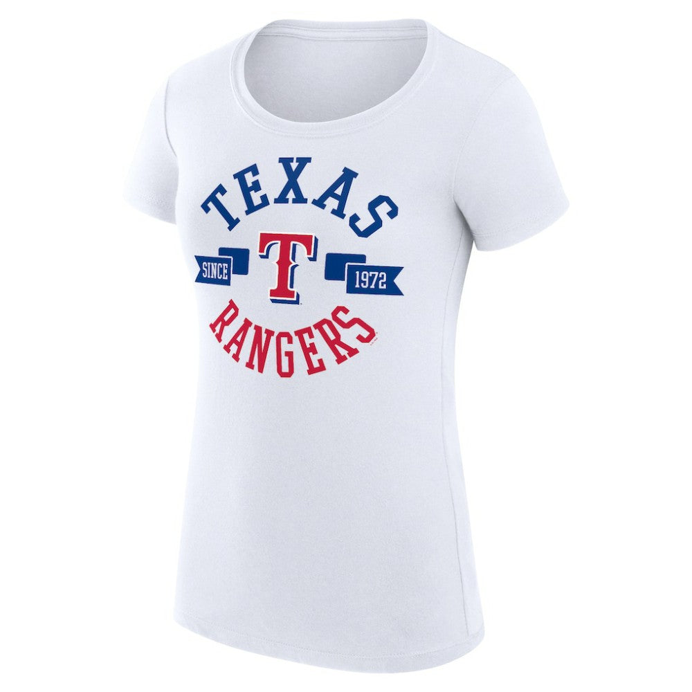 Texas Rangers G-III 4Her by Carl Banks Women's Super-Slim Fit Lightweight City Graphic T-Shirt - White - MLB Online