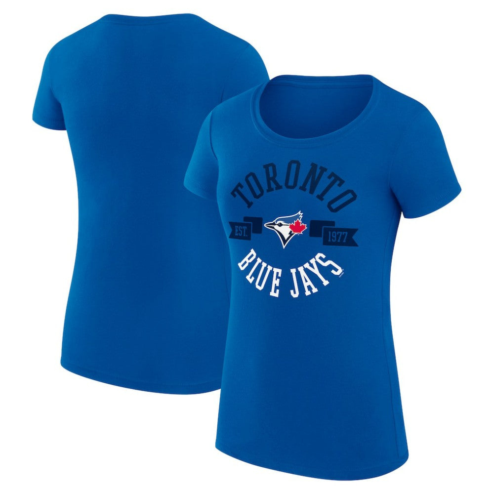 Toronto Blue Jays G-III 4Her by Carl Banks Women's Super-Slim Fit Lightweight City Graphic T-Shirt - Royal - MLB Lifestyle