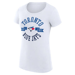 Toronto Blue Jays G-III 4Her by Carl Banks Women's Super-Slim Fit Lightweight City Graphic T-Shirt - White - MLB on Sale