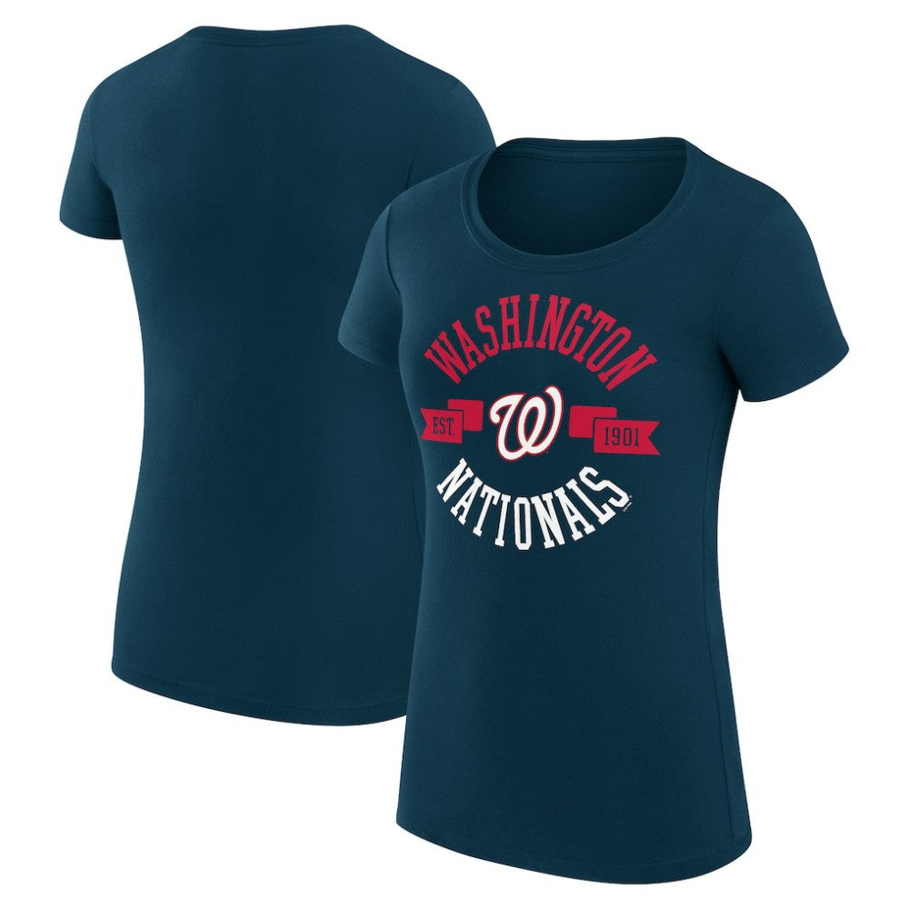 Washington Nationals G-III 4Her by Carl Banks Women's Super-Slim Fit Lightweight City Graphic T-Shirt - Navy - MLB Discount