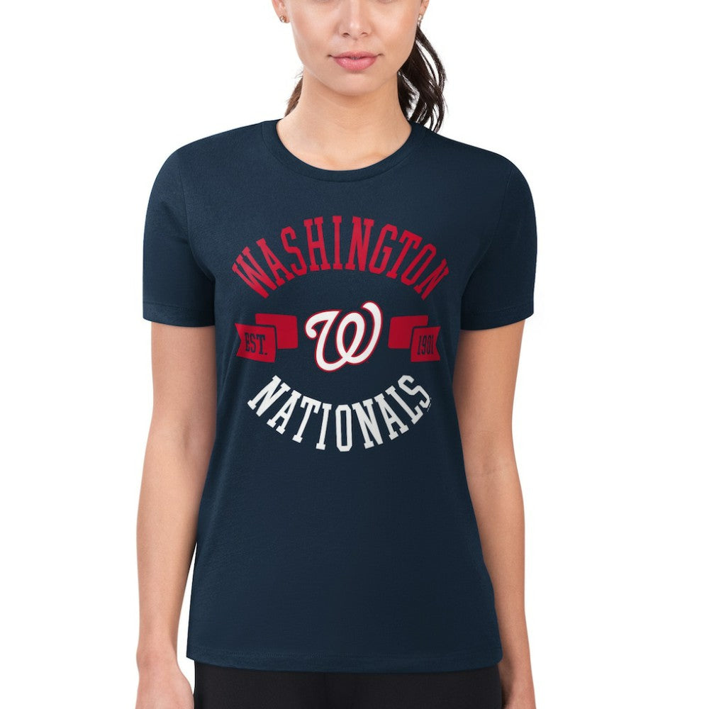 Washington Nationals G-III 4Her by Carl Banks Women's Super-Slim Fit Lightweight City Graphic T-Shirt - Navy - MLB Discount