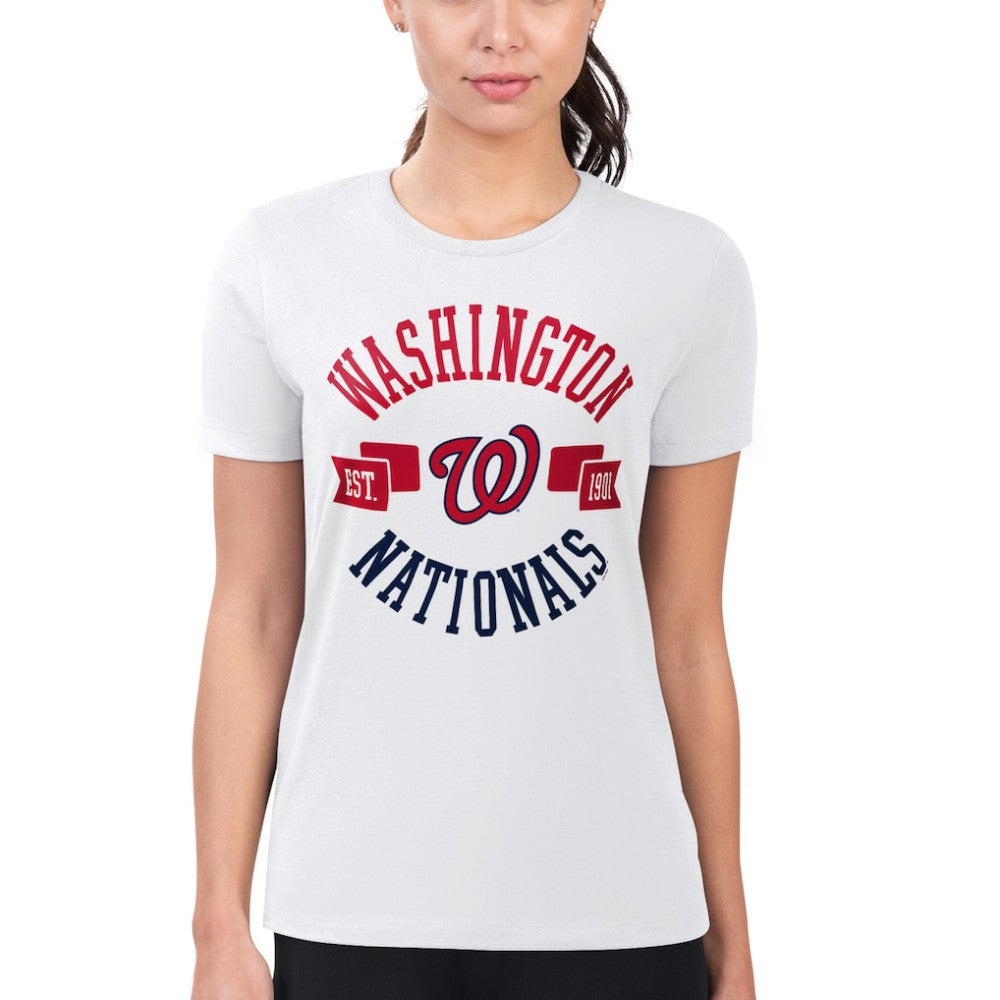 Washington Nationals G-III 4Her by Carl Banks Women's Super-Slim Fit Lightweight City Graphic T-Shirt - White - MLB on Sale