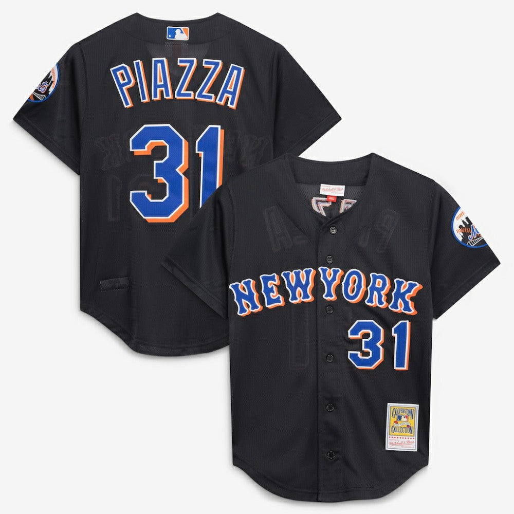 Mike Piazza New York Mets Mitchell & Ness Cooperstown Collection 2000 Batting Practice Jersey - Black - Mitchell & Ness Online