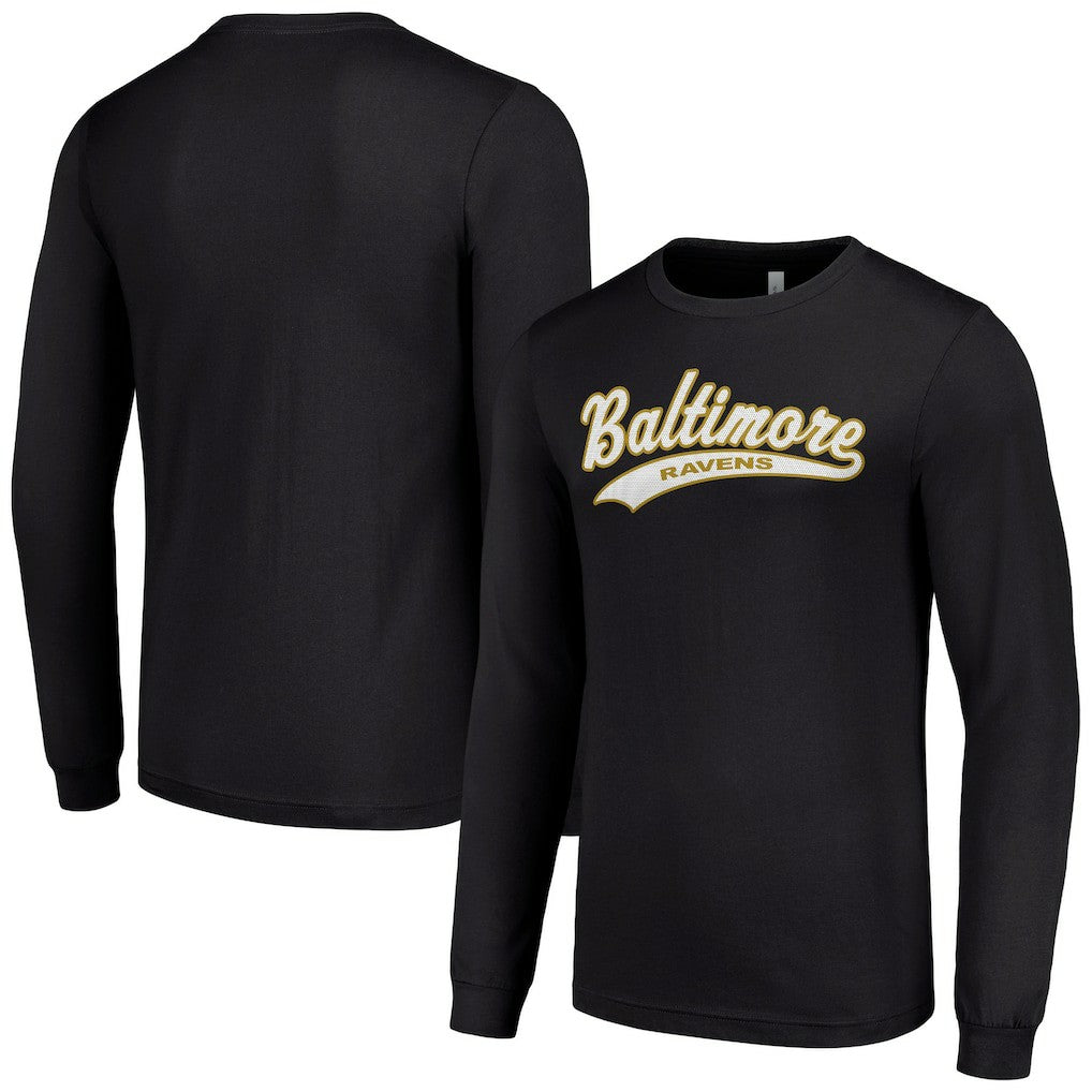 Baltimore Ravens Starter Tailsweep Long Sleeve T-Shirt Black