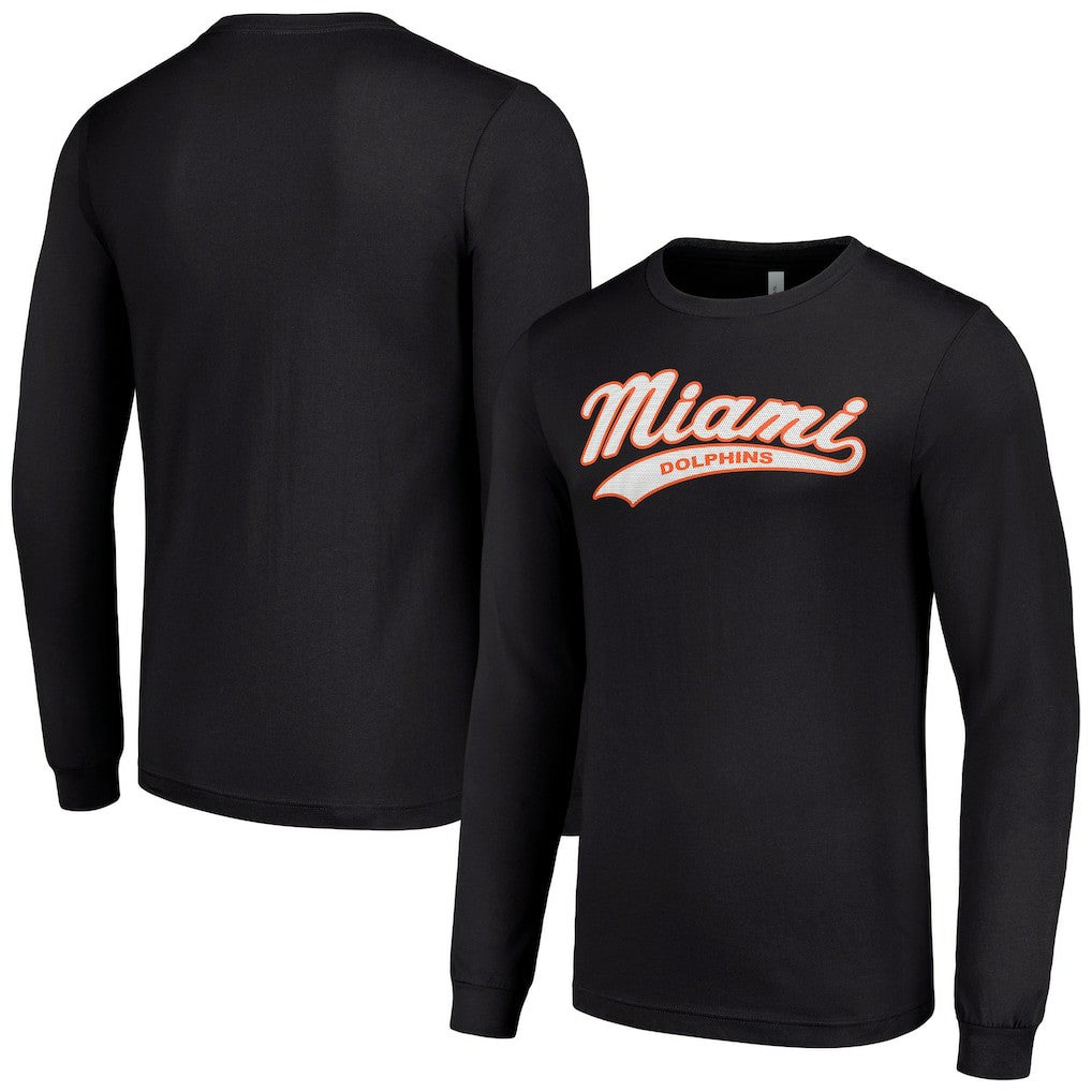 Miami Dolphins Starter Tailsweep Long Sleeve T-Shirt Black
