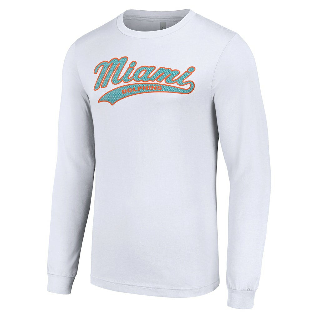 Miami Dolphins Starter Tailsweep Long Sleeve T-Shirt White