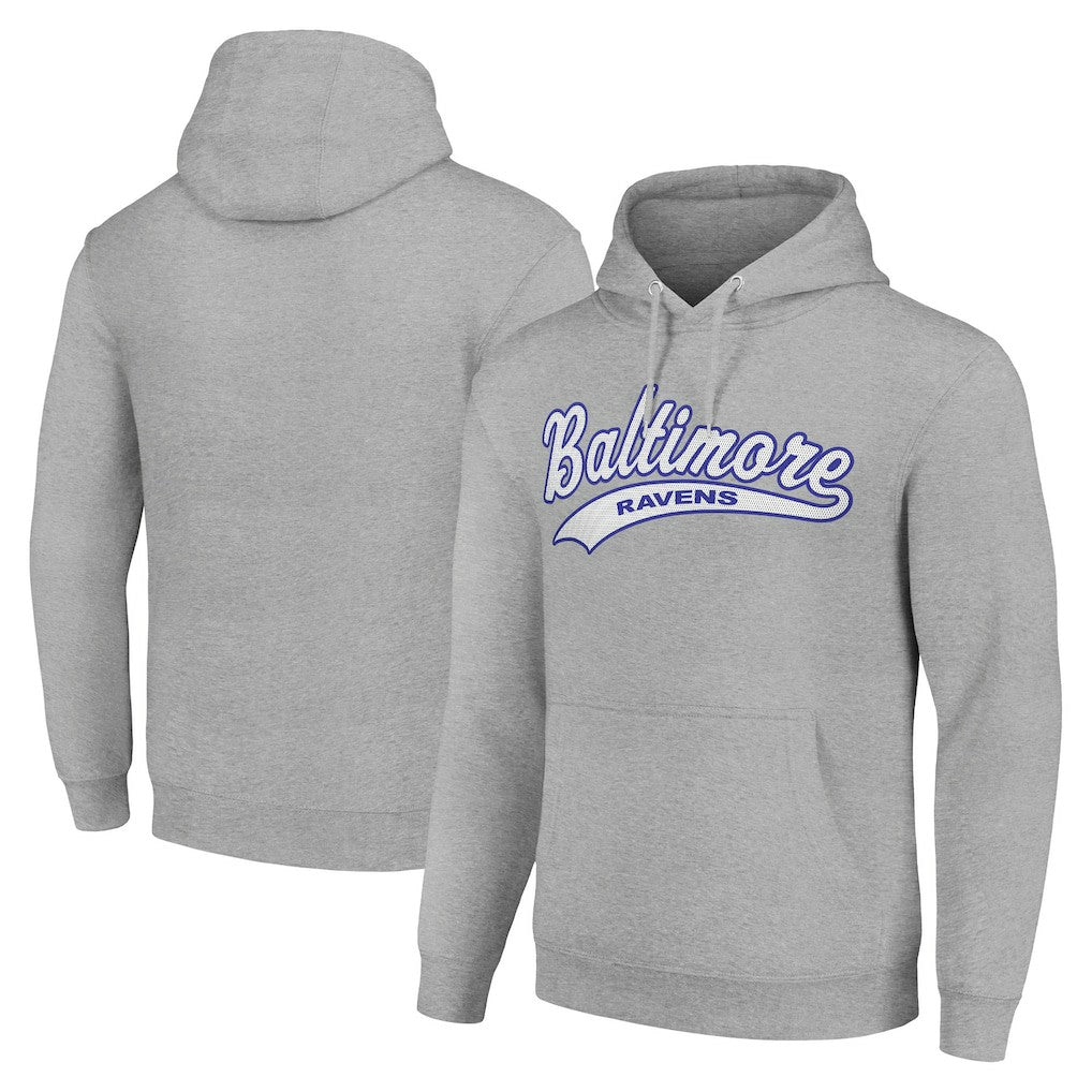 Baltimore Ravens Starter Unisex Tailsweep Pullover Hoodie Heather Gray