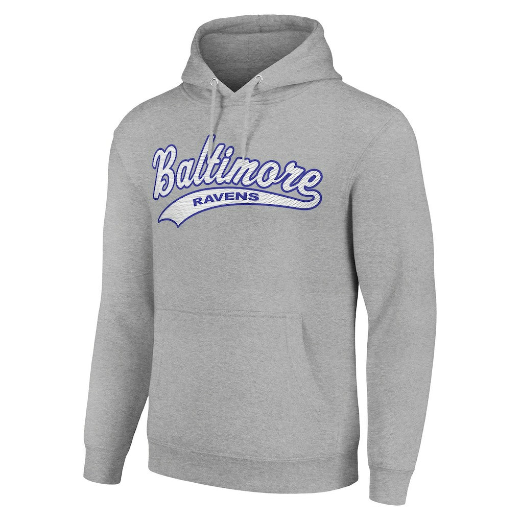 Baltimore Ravens Starter Unisex Tailsweep Pullover Hoodie Heather Gray