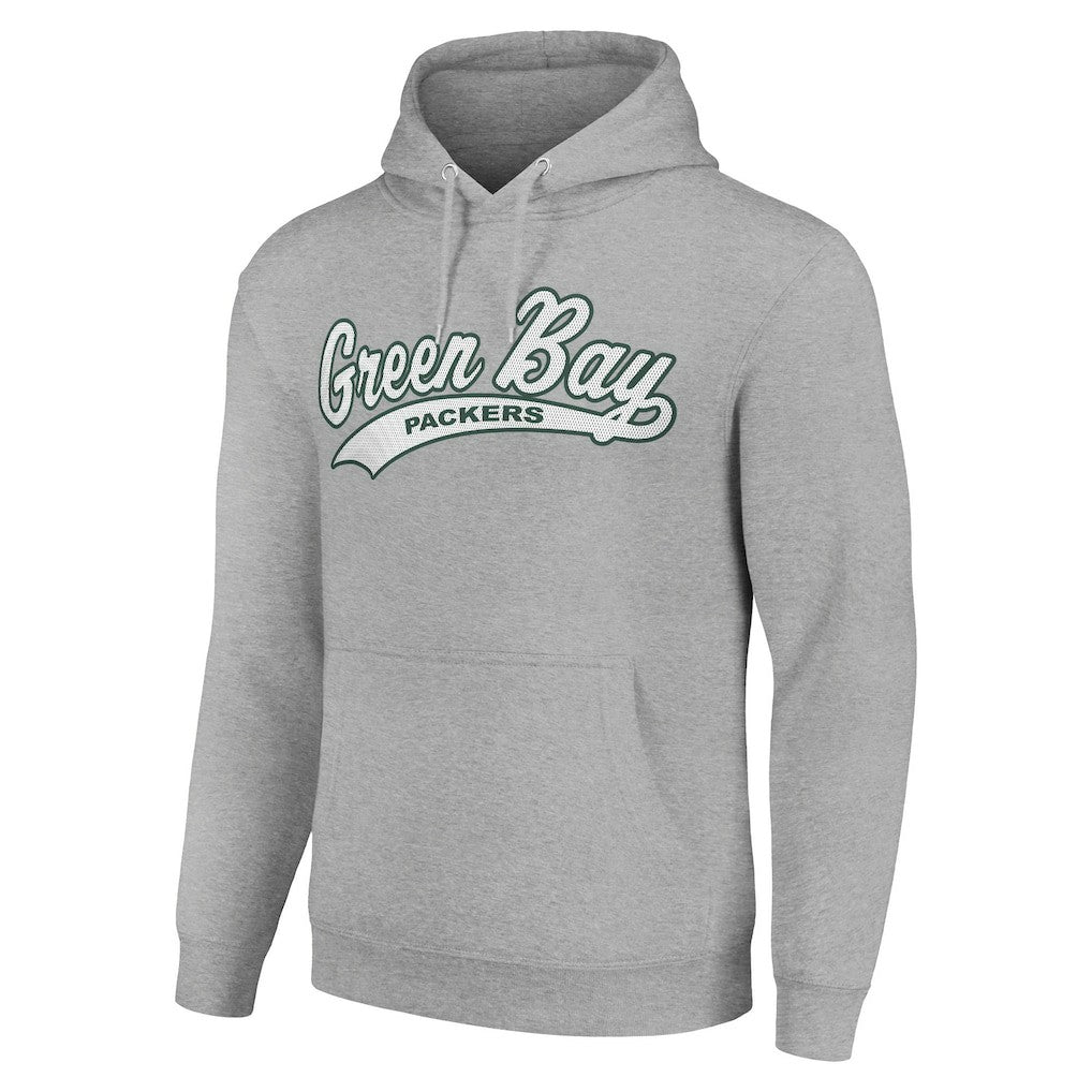 Green Bay Packers Starter Unisex Tailsweep Pullover Hoodie Heather Gray
