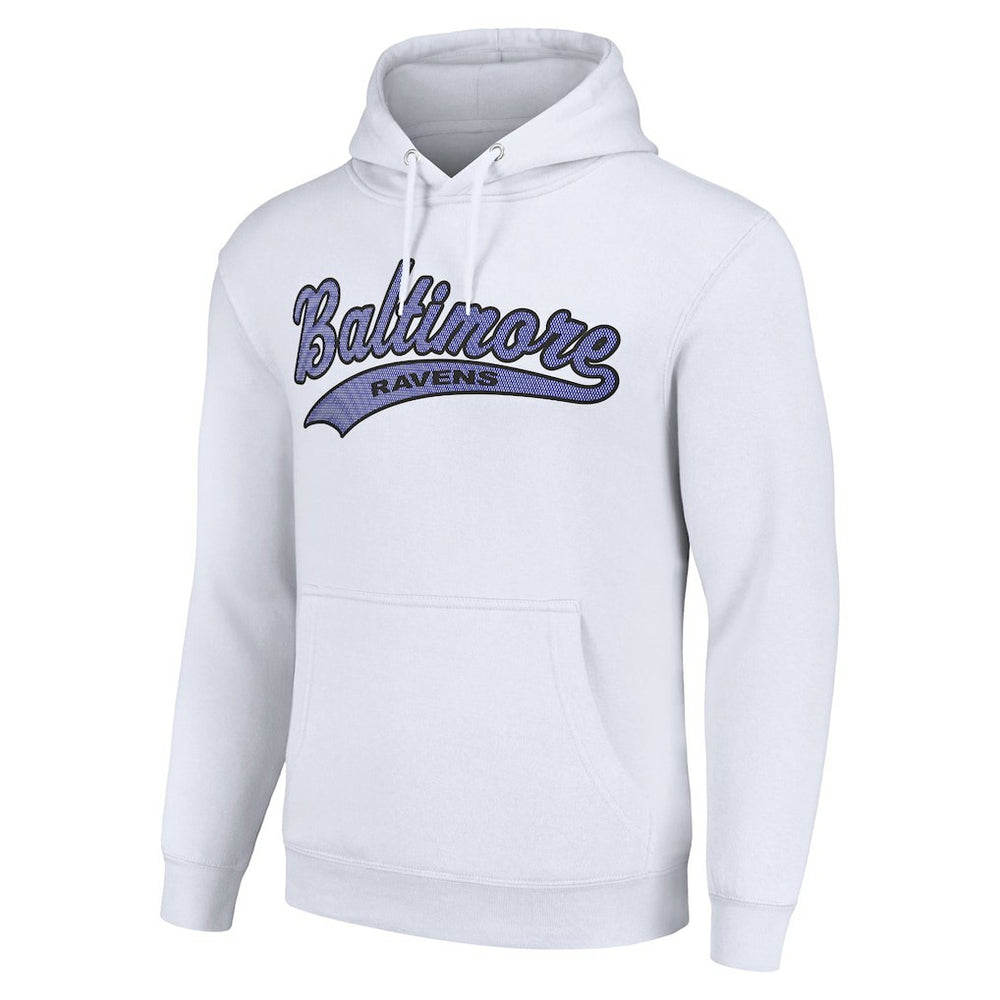 Baltimore Ravens Starter Unisex Tailsweep Pullover Hoodie White