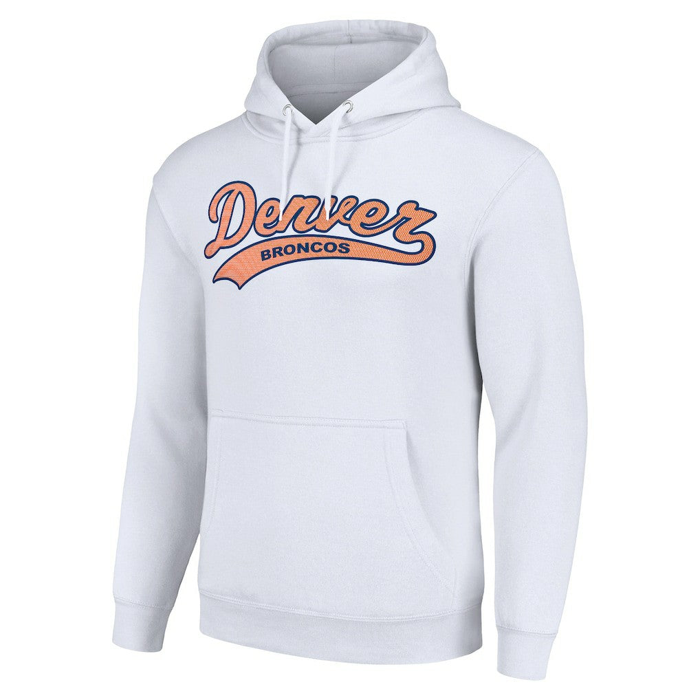 Denver Broncos Starter Unisex Tailsweep Pullover Hoodie White