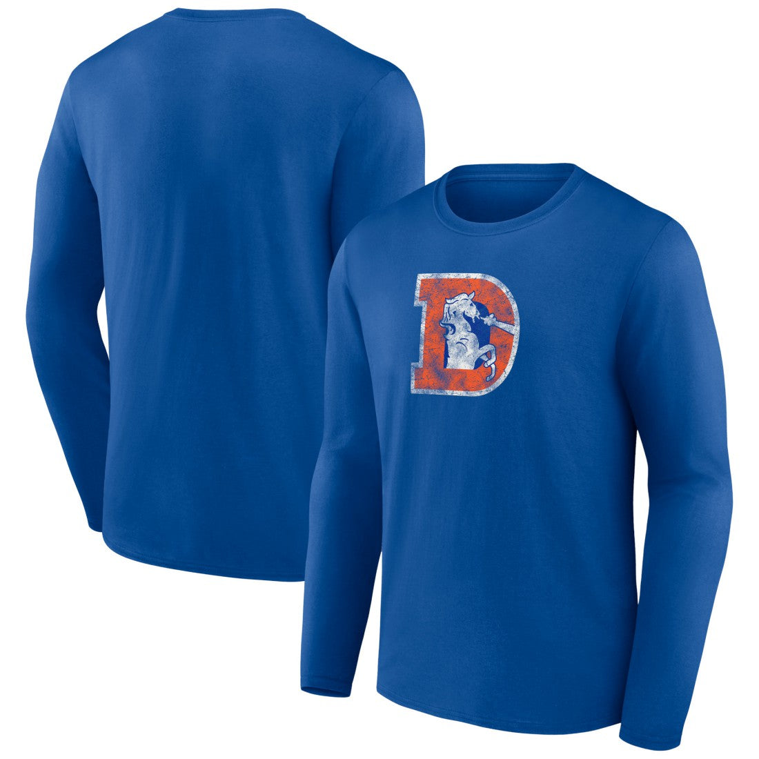 Denver Broncos Throwback Long Sleeve T-Shirt Royal