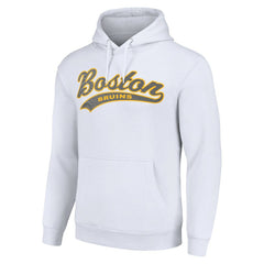 Boston Bruins Starter Tailsweep Fleece Tri-Blend Pullover Hoodie - White - NHL 200652648