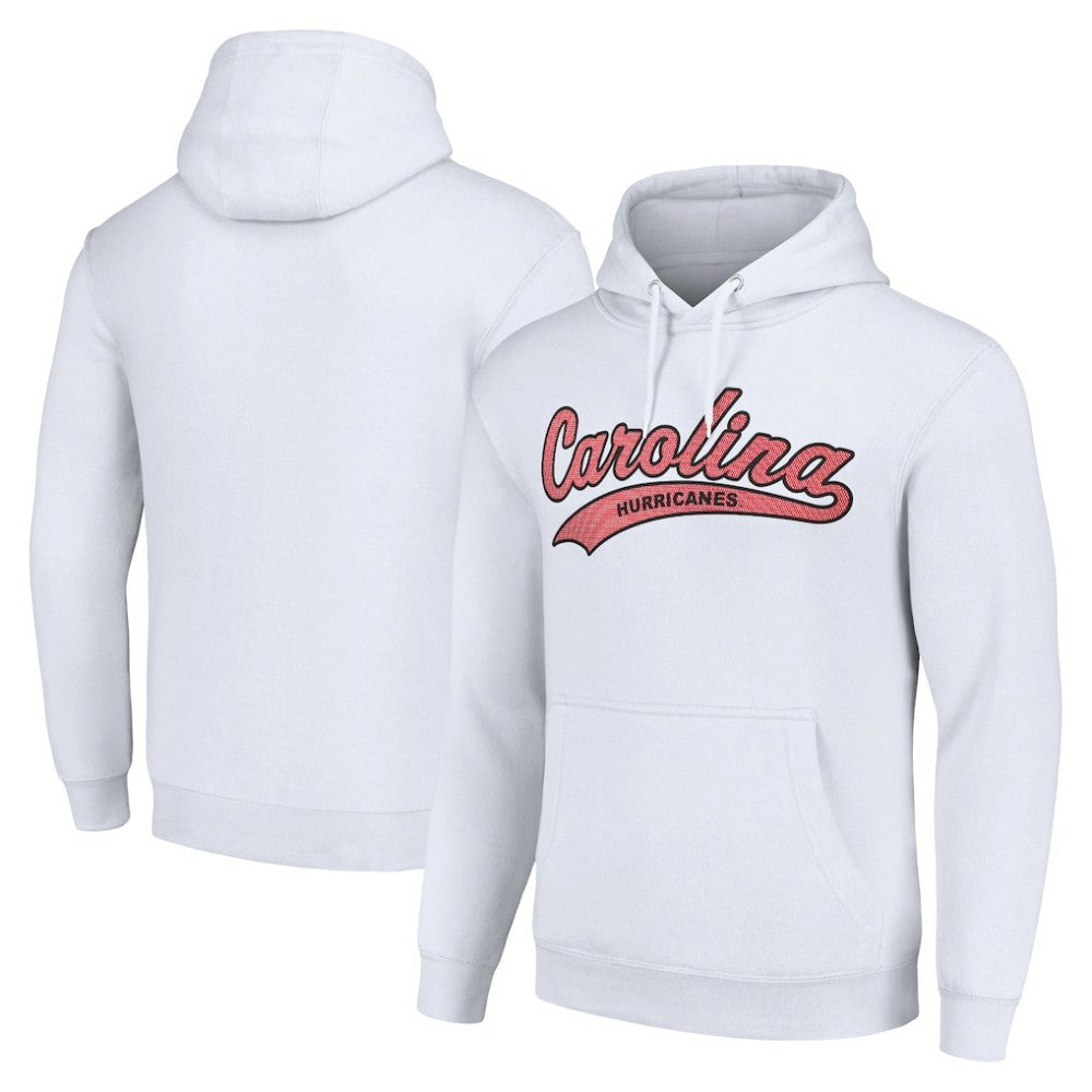 Carolina Hurricanes Starter Tailsweep Fleece Tri-Blend Pullover Hoodie - White - NHL 200652651