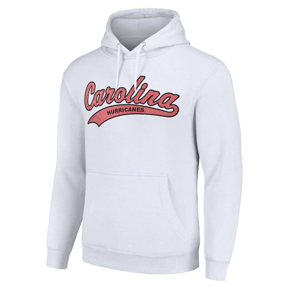 Carolina Hurricanes Starter Tailsweep Fleece Tri-Blend Pullover Hoodie - White - NHL 200652651