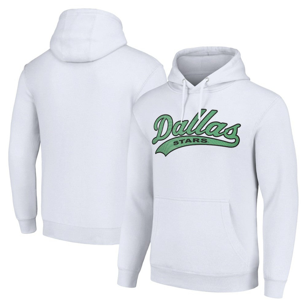 Dallas Stars Starter Tailsweep Fleece Tri-Blend Pullover Hoodie - White - NHL 200652655