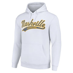 Nashville Predators Starter Tailsweep Fleece Tri-Blend Pullover Hoodie - White - NHL 200652662