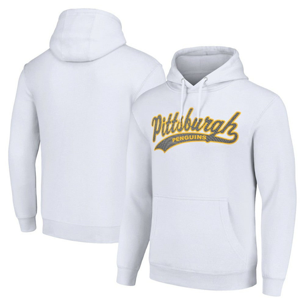 Pittsburgh Penguins Starter Tailsweep Fleece Tri-Blend Pullover Hoodie - White - NHL 200652669