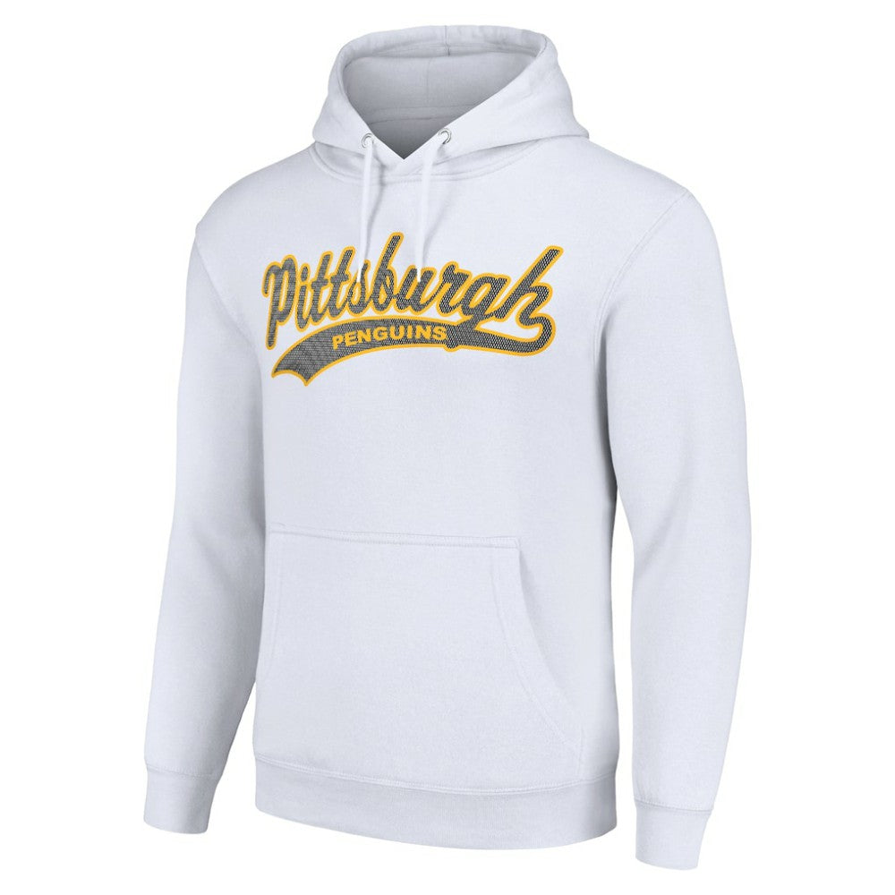 Pittsburgh Penguins Starter Tailsweep Fleece Tri-Blend Pullover Hoodie - White - NHL 200652669