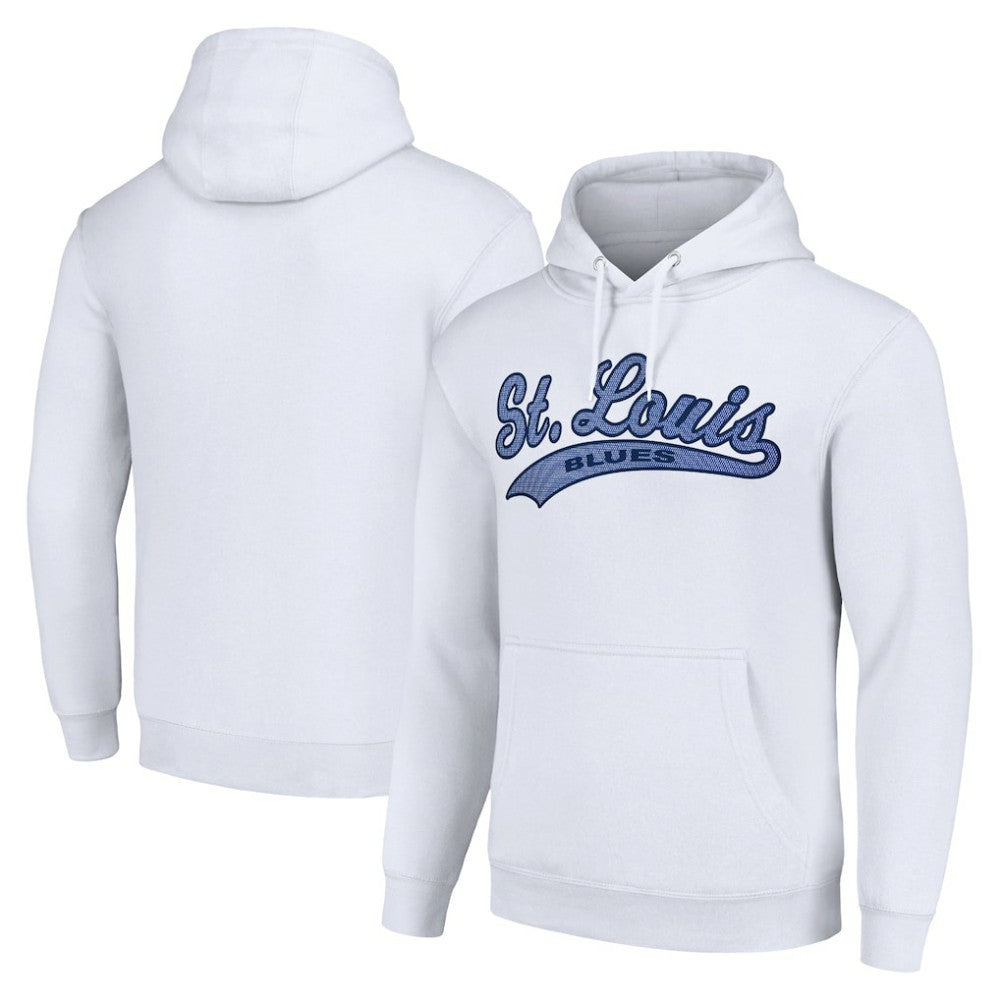 St. Louis Blues Starter Tailsweep Fleece Tri-Blend Pullover Hoodie - White - NHL 200652672
