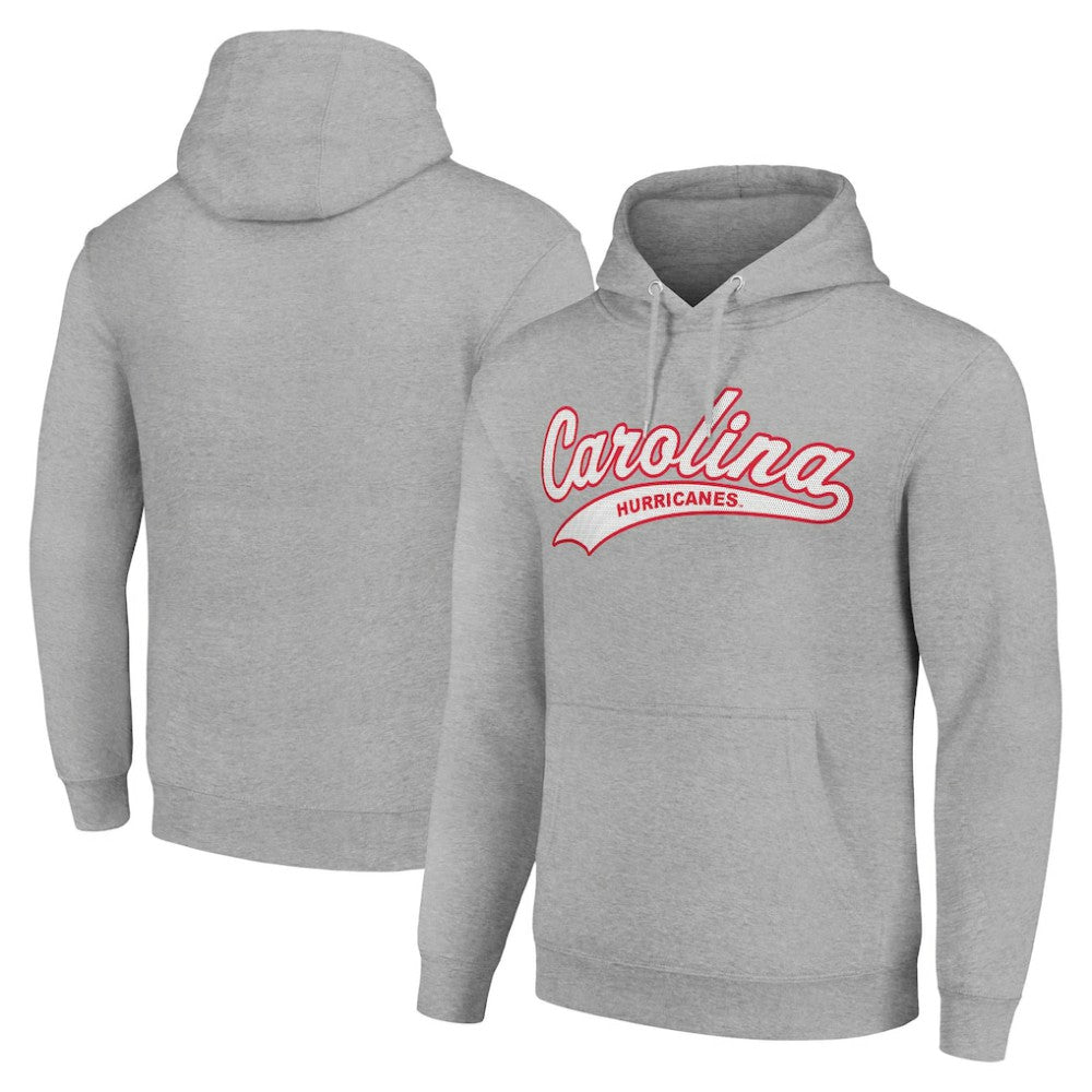 Carolina Hurricanes Starter Tailsweep Fleece Tri-Blend Pullover Hoodie - Heather Gray - NHL 200652683