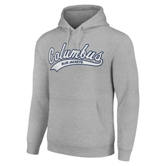 Columbus Blue Jackets Starter Tailsweep Fleece Tri-Blend Pullover Hoodie - Heather Gray - NHL 200652686