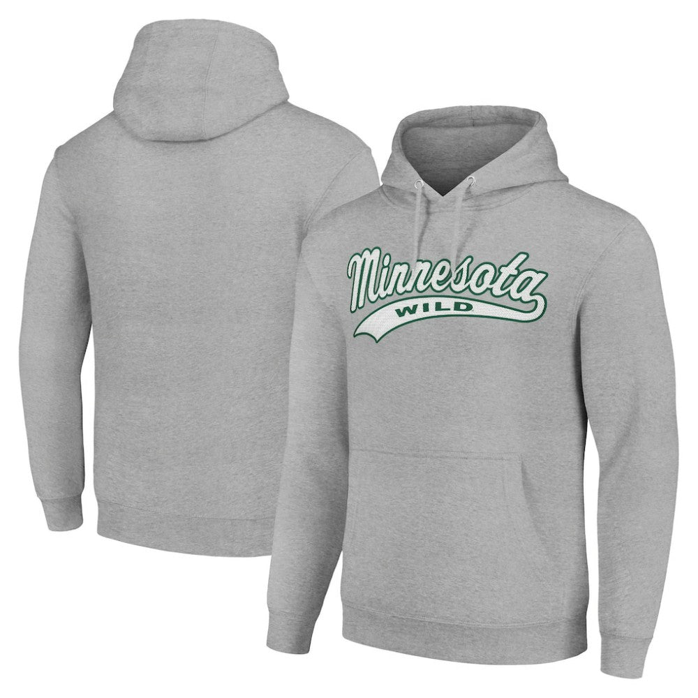 Minnesota Wild Starter Tailsweep Fleece Tri-Blend Pullover Hoodie - Heather Gray - NHL 200652692