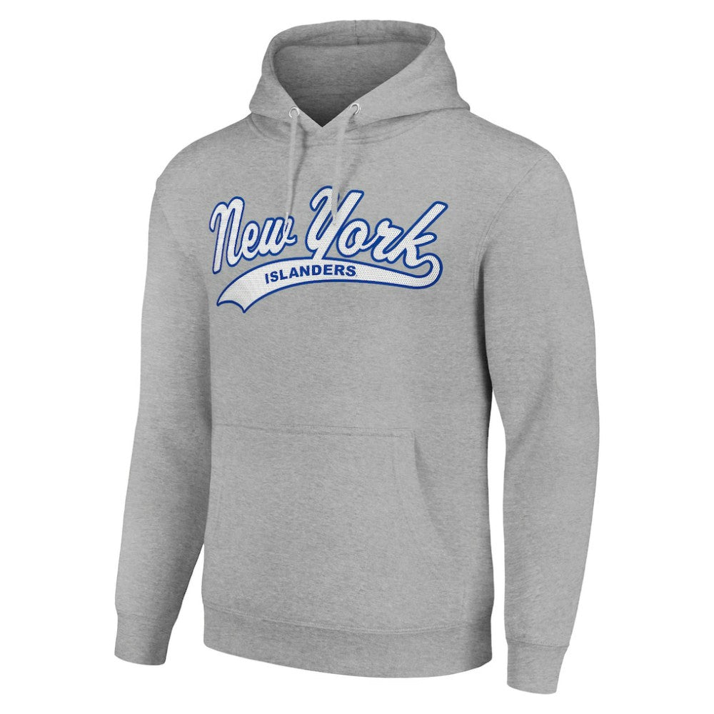 New York Islanders Starter Tailsweep Fleece Tri-Blend Pullover Hoodie - Heather Gray - NHL 200652696