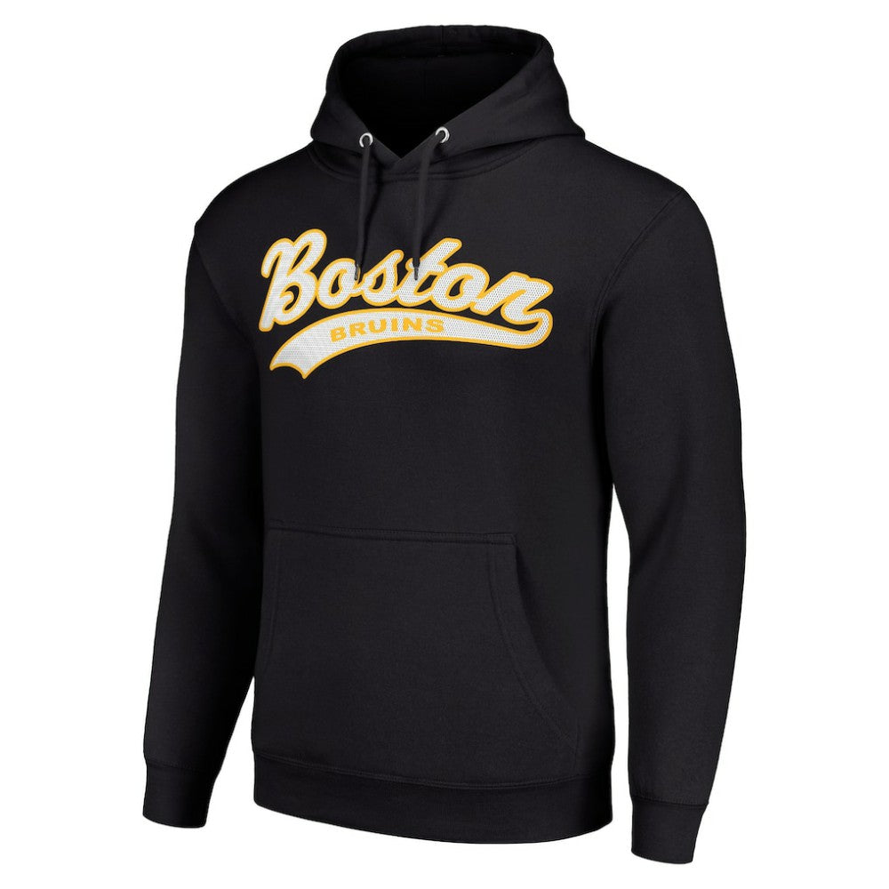Boston Bruins Starter Tailsweep Fleece Tri-Blend Pullover Hoodie - Black - NHL 200652712