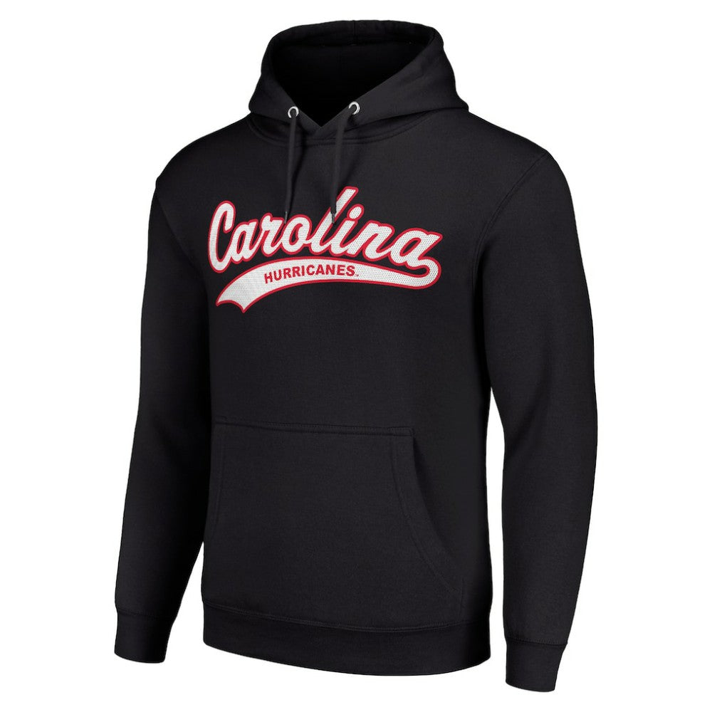 Carolina Hurricanes Starter Tailsweep Fleece Tri-Blend Pullover Hoodie - Black - NHL 200652713