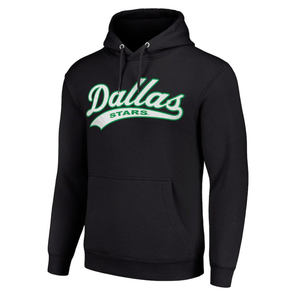 Dallas Stars Starter Tailsweep Fleece Tri-Blend Pullover Hoodie - Black - NHL 200652716