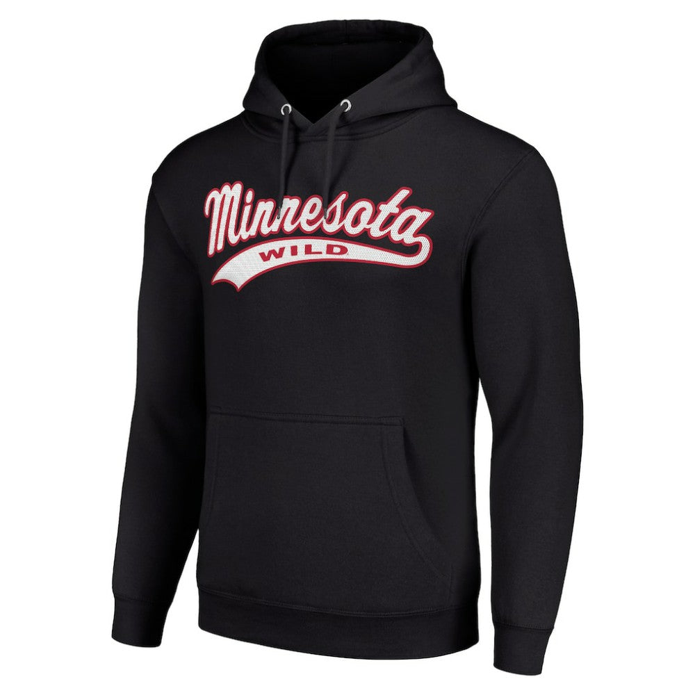 Minnesota Wild Starter Tailsweep Fleece Tri-Blend Pullover Hoodie - Black - NHL 200652719