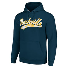 Nashville Predators Starter Tailsweep Fleece Tri-Blend Pullover Hoodie - Navy - NHL 200652731