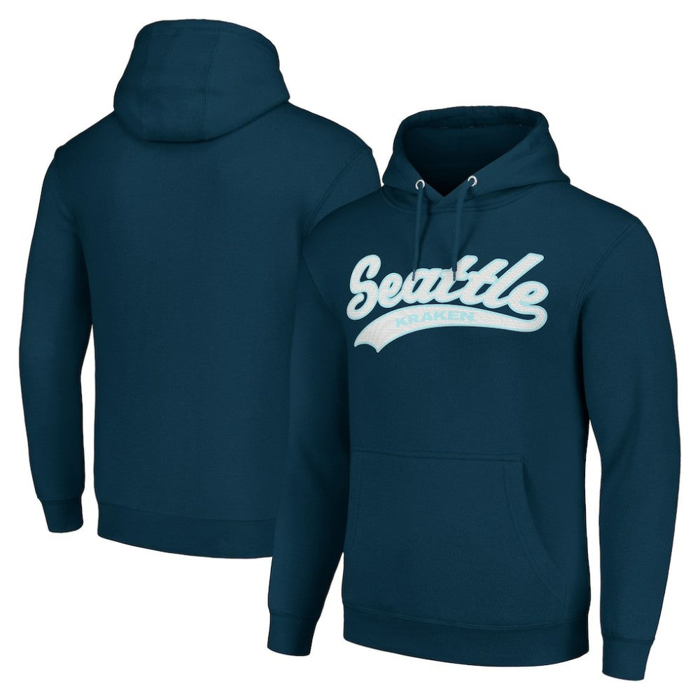 Seattle Kraken Starter Tailsweep Fleece Tri-Blend Pullover Hoodie - Deep Sea Blue - NHL 200652732