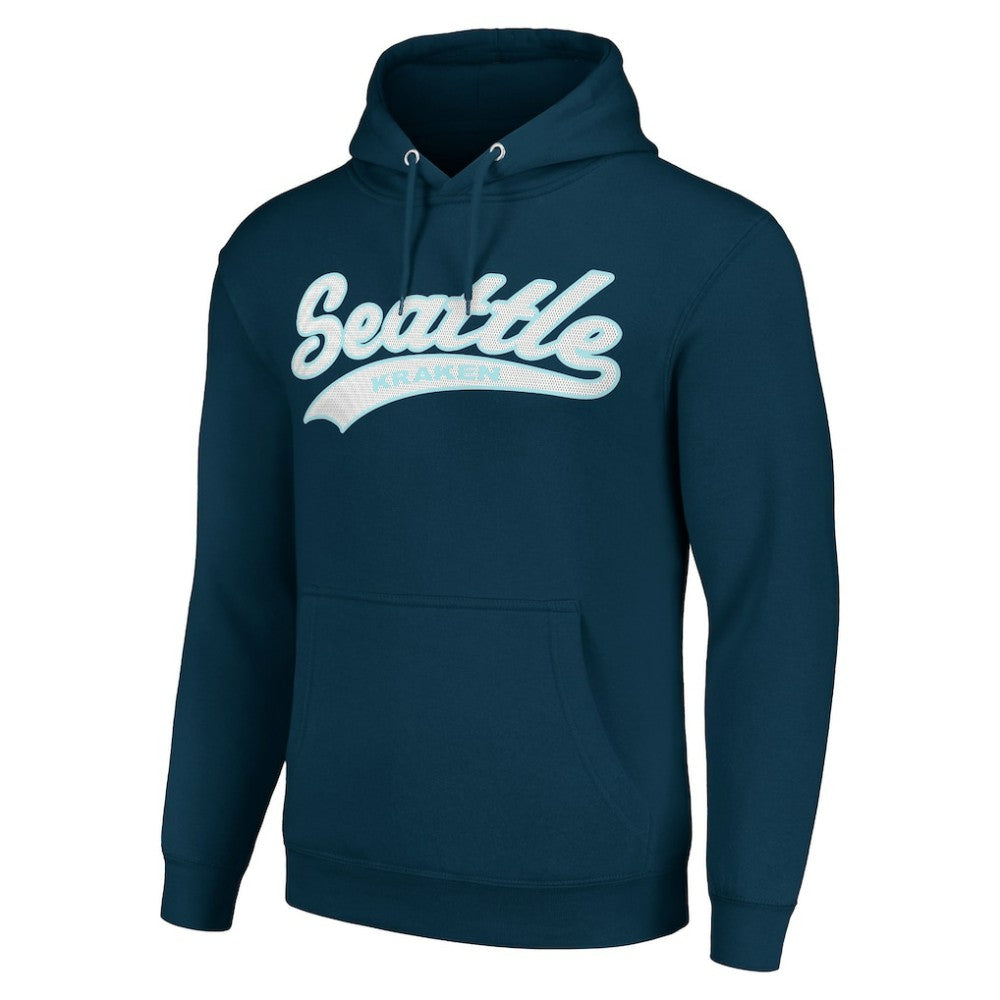 Seattle Kraken Starter Tailsweep Fleece Tri-Blend Pullover Hoodie - Deep Sea Blue - NHL 200652732