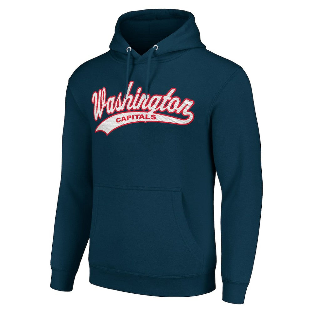 Washington Capitals Starter Tailsweep Fleece Tri-Blend Pullover Hoodie - Navy - NHL 200652736