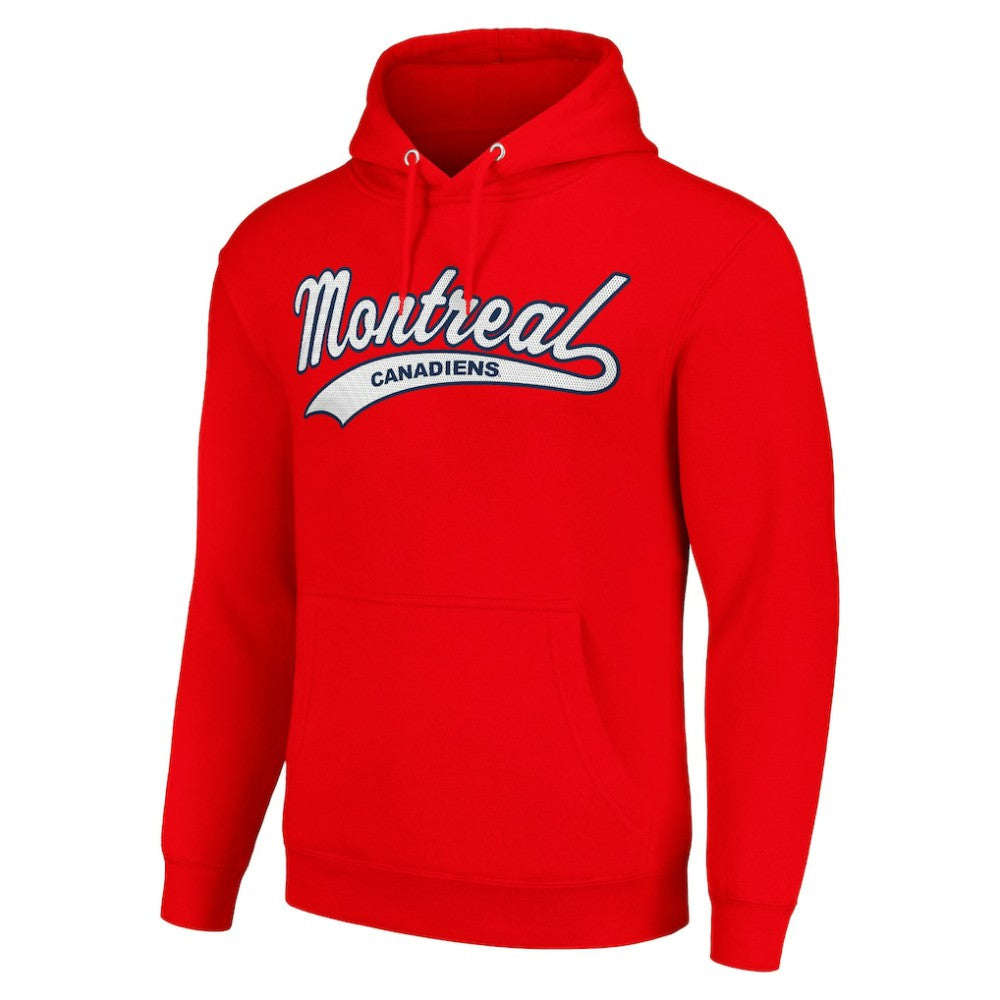 Montreal Canadiens Starter Tailsweep Fleece Tri-Blend Pullover Hoodie - Red - NHL 200652743