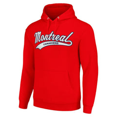 Montreal Canadiens Starter Tailsweep Fleece Tri-Blend Pullover Hoodie - Red - NHL 200652743